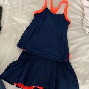 Tennis skirt and matching top, H&M Sport, Sz 6